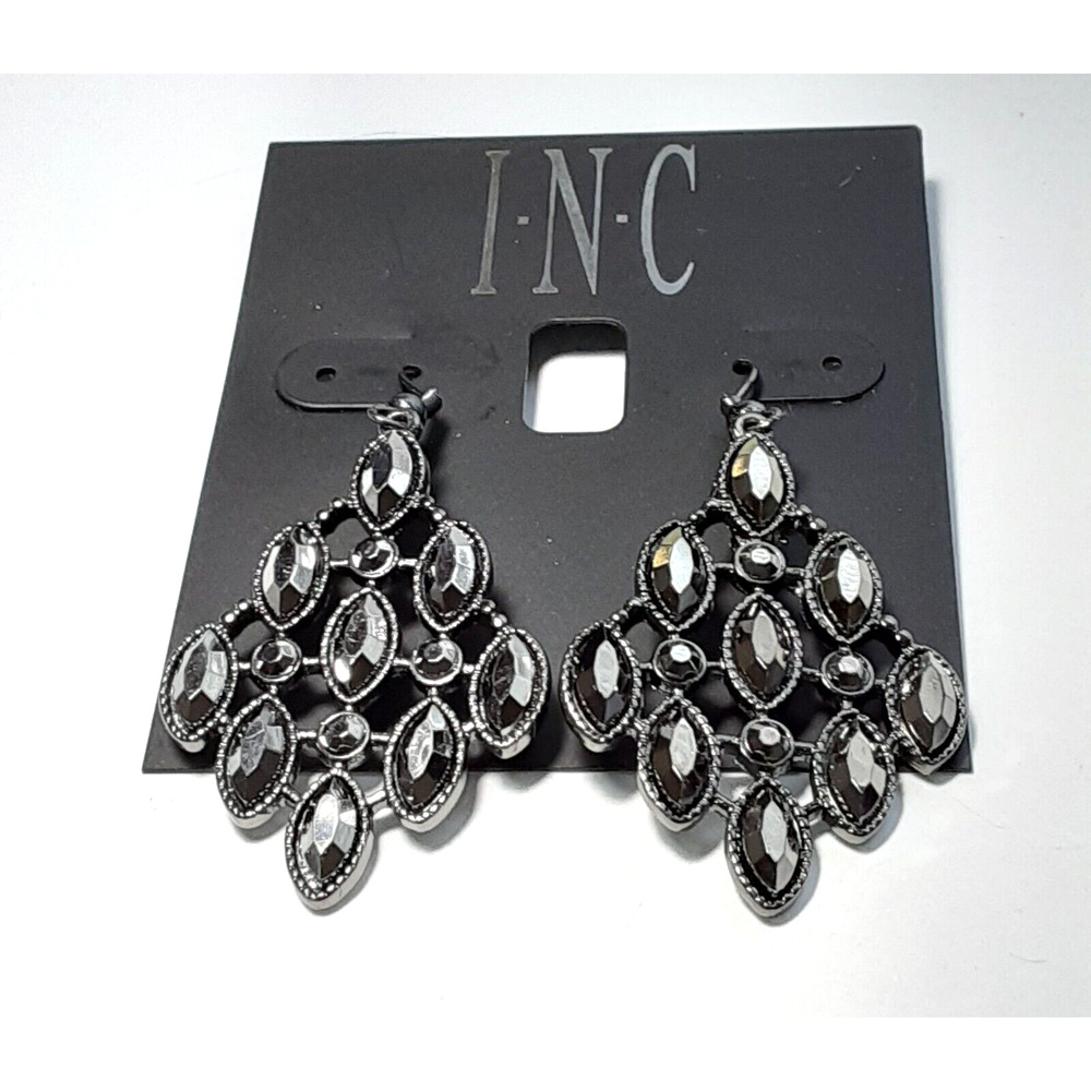New INC International Concepts Macy's Crystal Drop Dangle Earrings Elegant Party